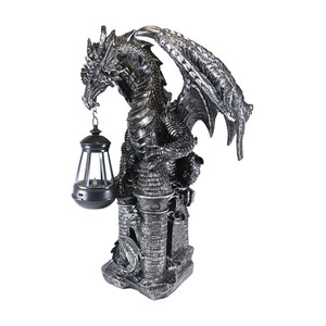 Poliresina Fibra de vidrio Dark Beacon Dragon Guardian of <span class=keywords><strong>Styx</strong></span> Castle Gate Estatua con luz LED solar - Product Image 5