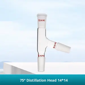 Codo de Destilación de Vidrio de 75 Grados, Junta Rectificada, Codo Estándar 14/19/24/29, Cabezal de Fraccionamiento, Instrumento de Laboratorio Hecho en <span class=keywords><strong>China</strong></span> - Product Image 4