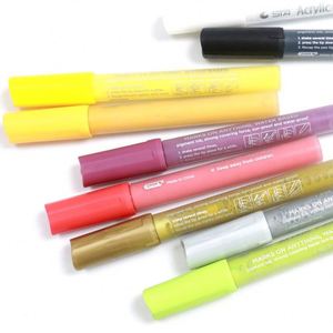 3/10/12/<b>18</b> Colors Acrylic Paint Marker Pens Medium Tip for Glass Albums Ceramic Rock Canvas Painting - Product Image 1