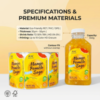 Étiquettes personnalisées pour bouteilles de jus, autocollants imperméables pour mangue et sago, pour emballage de bouteilles en verre de boissons et desserts sucrés, faible MOQ