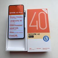 Smartphone Android haute performance SPARK 40 Pro+ 1.5K 144Hz 3D AMOLED Processeur Helio G200 Appareil photo 50MP 16 Go de RAM 256 Go de ROM 45W18