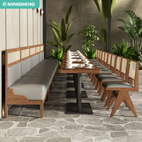 Ensemble de chaises de table à manger en bois massif pour restaurant moderne combinaison de cabines de restaurant canapé modulaire mobilier de salle à manger pour café