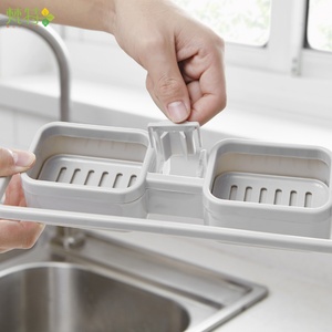 Plastic Wall Mounted Non-Folding Kitchen Sink <b>Dish</b> Cloth Sponge Holder <b>Rack</b> Faucet Drain Storage Soap <b>Dish</b> Box - Product Image 6