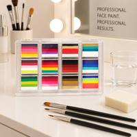 Palette de peinture corporelle arc-en-ciel à base d'eau, 12 couleurs, pour enfants, idéale pour les fêtes et événements - Vente en gros
