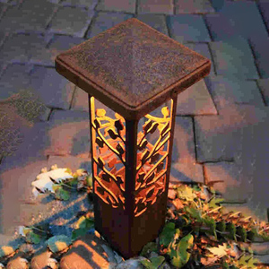 Éclairage extérieur <span class=keywords><strong>métal</strong></span> <span class=keywords><strong>rouillé</strong></span> lampe à LED décoration <span class=keywords><strong>de</strong></span> <span class=keywords><strong>jardin</strong></span> ornements <span class=keywords><strong>jardin</strong></span> cour acier corten paysage boîte à lumière - Product Image 2