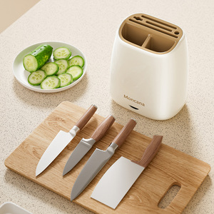 Moncana Knife <b>Block</b> Set 21Pcs ABS Material Multi Functional Kitchen Storage Rack For Cutlery And Utensils - Product Image 4