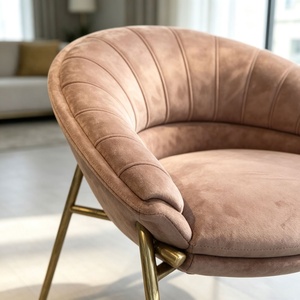 Fauteuil de loisirs minimaliste en fer forgé massif de style Mid-Century, forme soucoupe volante, fauteuil individuel - Product Image 4