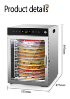 Beste Prijs Grote Capaciteit 12 Lagen Voedsel Droger Roterende Voedsel Dehydrator Machine Voor Fruit Groente Vlees Zeevruchten