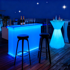 Table de <span class=keywords><strong>bar</strong></span> décorative LED directe d'usine Table de cocktail à changement de couleur pour restaurant en plein air et salle à manger intérieure pour bars - Product Image 1