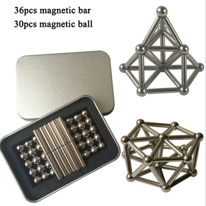 Prix <span class=keywords><strong>pas</strong></span> <span class=keywords><strong>cher</strong></span> 36 pièces Néodyme Bâtons Magnétiques Tiges 27 pièces Boules En Acier De Construction De Puzzle Jouets à vendre - Product Image 6