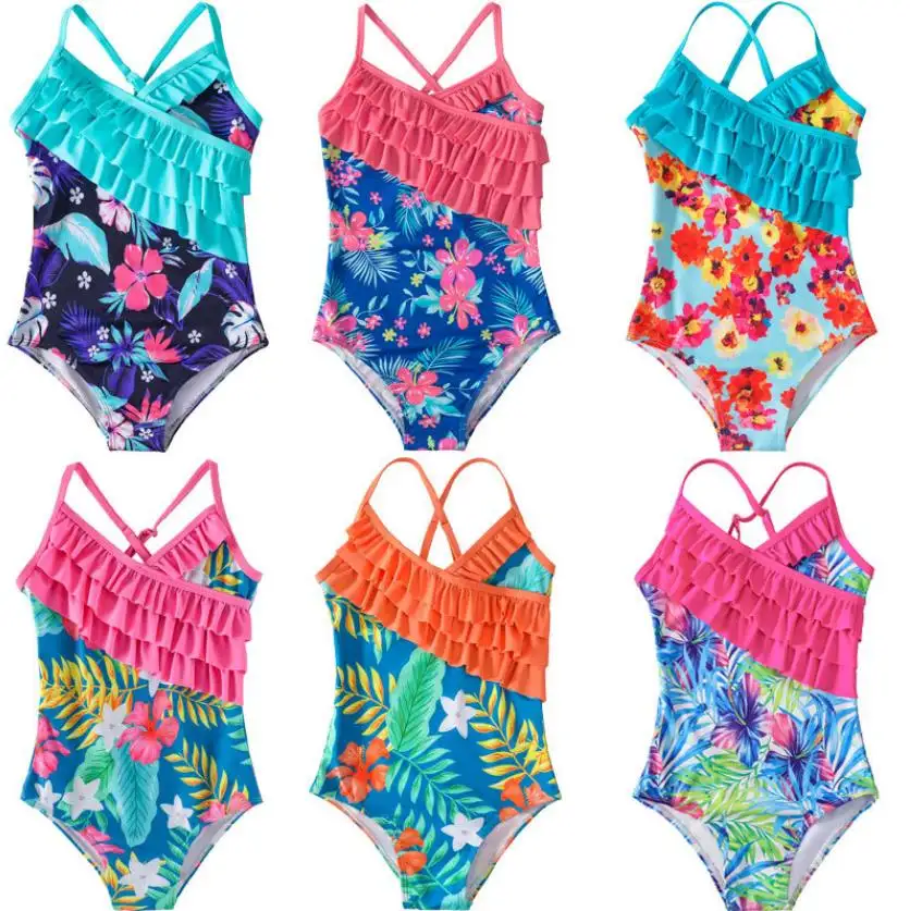 Kids swimsuit princess mermaid bikini fish scale print beach swimsuit for girls
