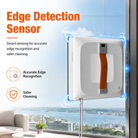 Robot de nettoyage de vitres électrique intelligent entièrement automatique avec aspiration de 3200 Pa, application et télécommande 2,4 G, double pulvérisation d'eau pour vitres