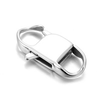 Yiwu Aceon bijoux en acier inoxydable brillant poli cubain connecteur de chaîne, fermoir Rectangle hommes grande taille Logo fermoir estampé