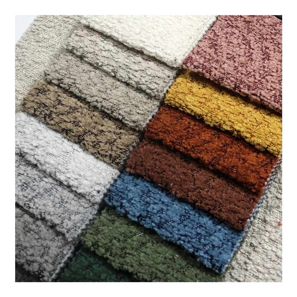 Commercio all'ingrosso di alta qualità imitazione lino ciniglia tessuto di lusso 150-300 GSM peso in stock divano tessuto per mobili tessili