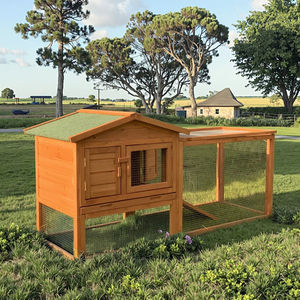 Jaula para Conejos de Madera Ecológica SDR015, para Interiores y Exteriores, Techo Impermeable Grande, Bandeja Antiderrames y Rampa para Conejos y Cobayas - Product Image 2