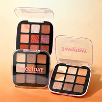 Palette de fards à paupières 9 couleurs, mat, scintillant, pigmenté, imperméable, maquillage pour les yeux portable, étiquette privée, logo personnalisé, vente en gros