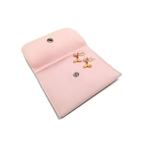 Bolsa de envelope de joias personalizada, com bolsa de embalagem de brinco de botão