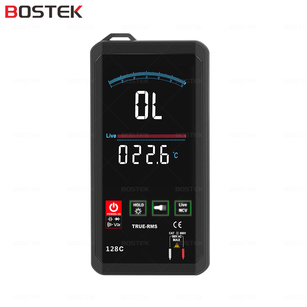 Интеллектуальные карманные мультиметры BOSTEK 128, тип телефона, 6000 отсчетов, Автоматический диапазон, сенсорное управление