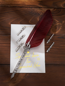 Set di Pennelli Calligrafici Vintage Antichi con Penna ad Immersione in Plastica, 5 Punte Intercambiabili, <span class=keywords><strong>Inchiostro</strong></span> e Incisione <span class=keywords><strong>per</strong></span> Scrittura e Disegno - Product Image 5