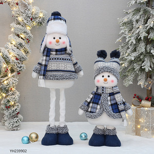 <b>Christmas</b> Snowman Telescopic Length Xmas Standing Plush Figurine Home Holiday Xmas <b>Gifts</b> Decorations - Product Image 4