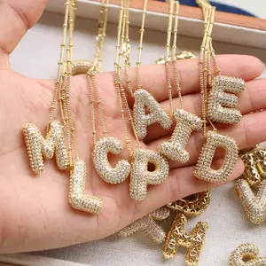 BD- B5059 Trendy letter pendant necklace 18k gold plated necklace high quality cubic zircon necklace fashion