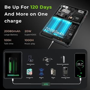 Tablet Resistente de 11 Pulgadas, Android 14, 2-K, 20080 mAh, Resistente al Agua, para Exteriores, con Cámara, IP68/IP69K, Doble SIM, 4G/WiFi 5, Face ID, GPS, OTG, MTK, Nueva - Product Image 5
