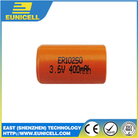ER10240 ER10250 3.6v 400MAH 2/3Aaa غير قابلة للشحن الخلية الأولية li-socl2 بطارية ليثيوم