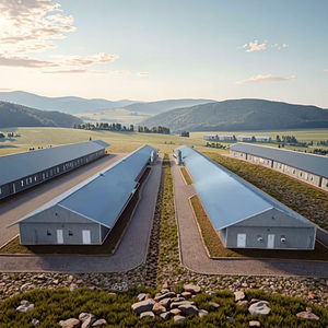 กรงชั้นบ้านไก่โครงสร้างเหล็กดีไซน์ทันสมัยสำหรับฟาร์มสัตว์ปีกไก่ - Product Image 1