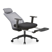 Silla de Oficina Ergonómica de Malla con Respaldo Alto, Reposapiés, Soporte Lumbar, Reposabrazos 3D, Reclinable, para Juegos y Computadora