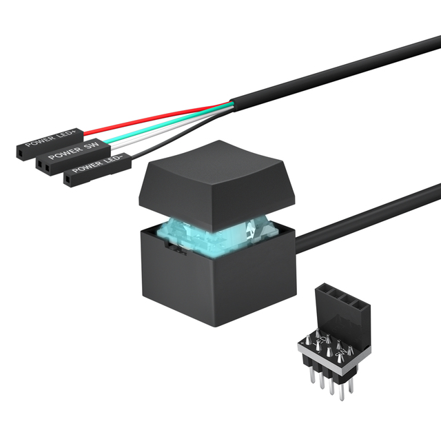 Desktop Computer PC Power Button Switch Mechanical Key External Desktop Computer Power on Off LED PC Power Switch Button