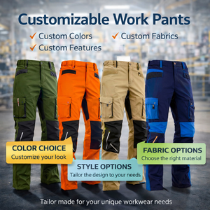 Pantalons <span class=keywords><strong>de</strong></span> <span class=keywords><strong>travail</strong></span> pour hommes sur mesure, multi-poches, avec logo imprimé, extensibles et respirants, pour la construction - Product Image 3