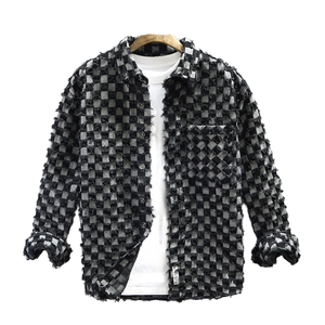 Nueva Camisa Casual de Manga Larga para Hombre, Primavera-Otoño, Algodón y Poliéster, Estilo Patchwork con Bolsillos, Estilo Urbano - Product Image 1