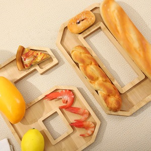 Wooden Digital <b>Tray</b> For Parties Fruits Desserts Birthday Decorative Serving Dish Natural Wood Color - Product Image 3
