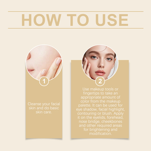 Kit de Maquillaje en Polvo Radiante con Acabado Brillante, Sombra de Ojos, Contorno, Rubor, Iluminador, Realce de Surcos, Multifuncional, Oscuro/Claro - Product Image 6