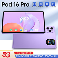 Tablet PC Pad 16 Pro de 10.1 Pulgadas con Carga Tipo C, 1 TB de Almacenamiento, Pantalla 2560x1600, Cámara de 16MP+32MP, Android 15, Gran Venta