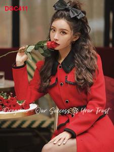 Vestido de noche rojo largo de alta calidad hecho de vestido de noche prensado y bolsillos de lujo de Vietnam - Product Image 5