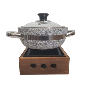 Olla caliente de piedra coreana Natural, platos de sopa de piedra <span class=keywords><strong>Sukiyaki</strong></span> japonesa, ollas para servir con tapa de vidrio - Product Image 5