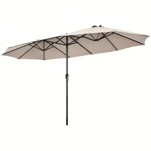 Guarda-chuva promocional de dupla face para mercado ao ar livre Guarda-chuva extra grande com manivela Guarda-chuva grande para pátio, jardim, piscina, quintal e praia