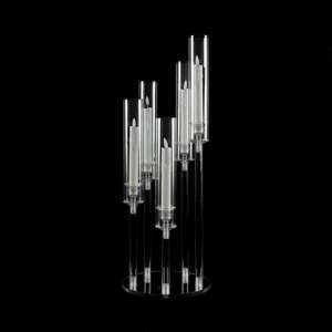 Masa kristal için 5 Arms akrilik dekoratif şamdan LED mumlar ile düğün için mumluk parti dekor şamdanlar tutucu - Product Image 2