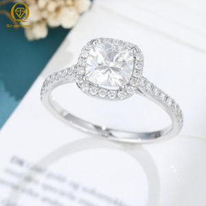 Popular Hot Selling Halo Ring Cushion Cut 18K White Gold Elegant Jewelry IGI Certified Synthetic Diamond Custom for Gift - Product Image 2