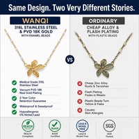 Meilleure Vente 2026 – Collier Pendentif Fleur en Acier Inoxydable Plaqué Or 18K Personnalisé pour Femme – Vente en Gros
