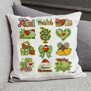 Parches Bordados Navideños de Dibujos Animados Hechos a Mano de la Serie Verde, Tela de Fieltro Termoadhesiva con Resina para Decoración de Sombreros - Product Image 3