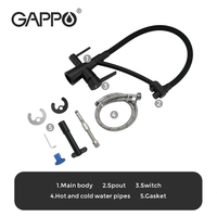 GAPPO Robinet d'eau potable Système de filtre d'eau Robinet d'évier de cuisine flexible avec tuyau de purification d'eau