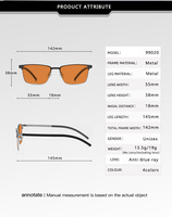 Gafas de Metal con Montura Semi-Rimless Tricolor, Gafas Ópticas de Moda con Media Montura, Anti Luz Azul, para Computadora y Lectura, Unisex