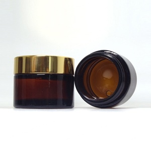 Pot en verre ambré de 30g (1 oz) avec couvercle noir pour cosmétiques, soins de la peau, beurre corporel et crèmes - Product Image 3