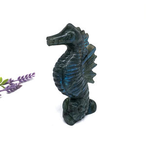 Ingrosso cristallo naturale animale di intaglio cavallo marino di pietra Labradorite di cristallo cavalluccio marino per la decorazione e il regalo - Product Image 2