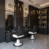 Fauteuil de Barbier Moderne, Chaise de Coiffure Hydraulique pour Salon de Coiffure