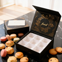 Caja de Papel Rígido con Separadores para Regalos, Dulces, Chocolates y Alimentos, Plegable, Magnética, Reciclable, con Impresión Personalizada del Logotipo de la Marca