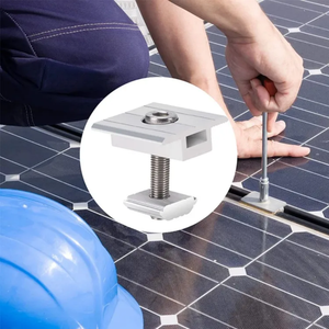 Abrazadera Solar de Aluminio para Paneles Fotovoltaicos, Abrazadera de Extremo y Abrazadera Central para Instalación en Techos - Product Image 1