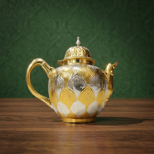Golden Metal Tea <b>Pot</b> With <b>Lid</b> Modern Luxury Design Decorative Water Kettle With Handle - Product Image 5